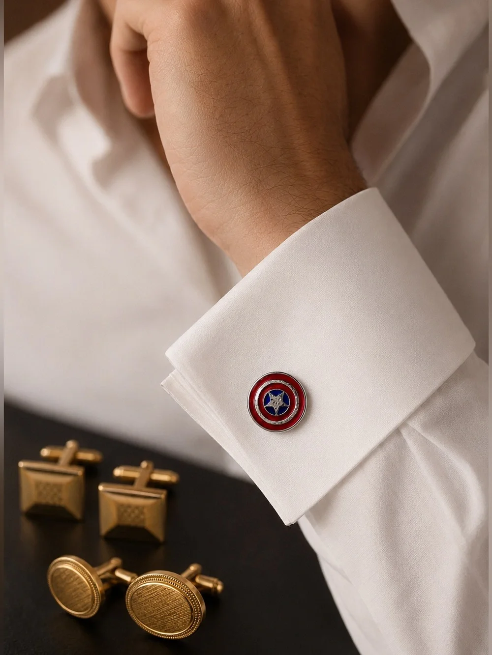 Marvel Captain America Shield Avon & Hickok Cufflinks set bundled